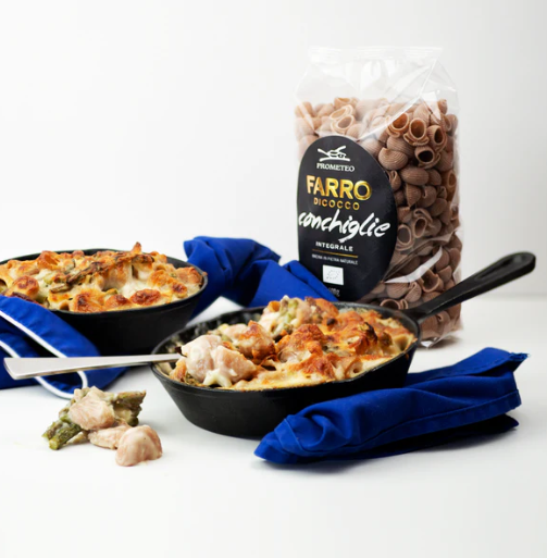 Prometeo Farro - Vente Pâtes - PÂTES BIOLOGIQUES COQUILLES D'ÉPEAUTRE ENTIÈRES À LA NOIX DE COCO 500 G x 122