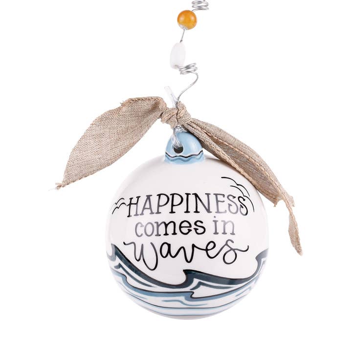 Happiness Comes In Waves Ornament for wholesale by Glory Haus