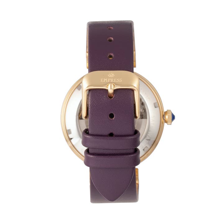 Empress – wholesale Wrist watch – Women's – Empress Adelaide Automatic Leather-Band Skeleton Watch11