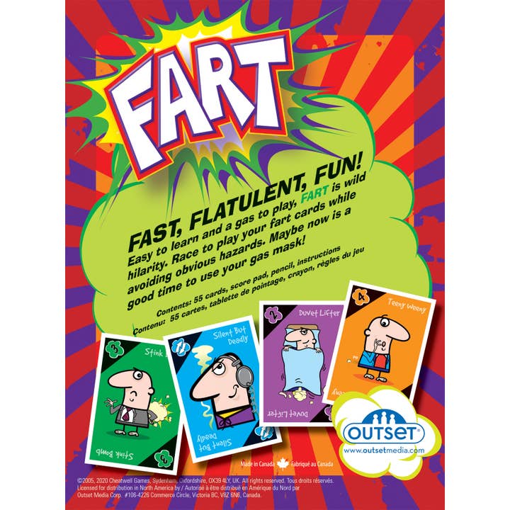 Outset Games and Cobble Hill Puzzles - Wholesale Card Game - 💨 Fart – The Explosively Funny Card Game! 🤣