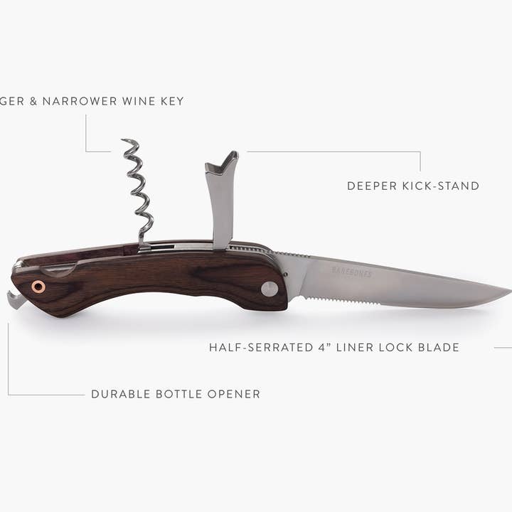 Barebones - Wholesale Pocket Knife/Holder - Provisions Corkscrew Knife