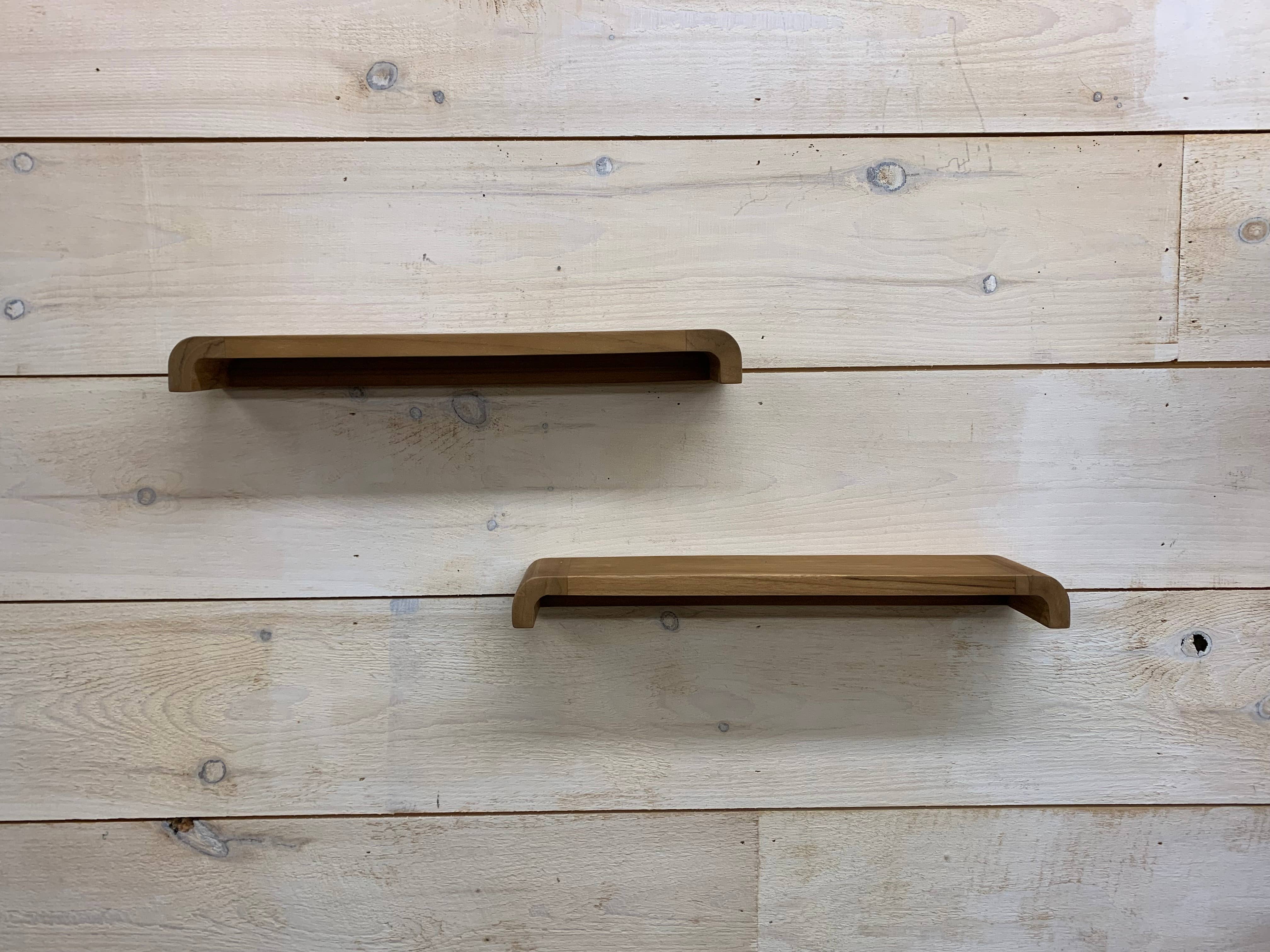 Asia West - Wholesale Wall Mounted Shelf - Solid Teak Wall Mounted Floating Shelf (Pair)2