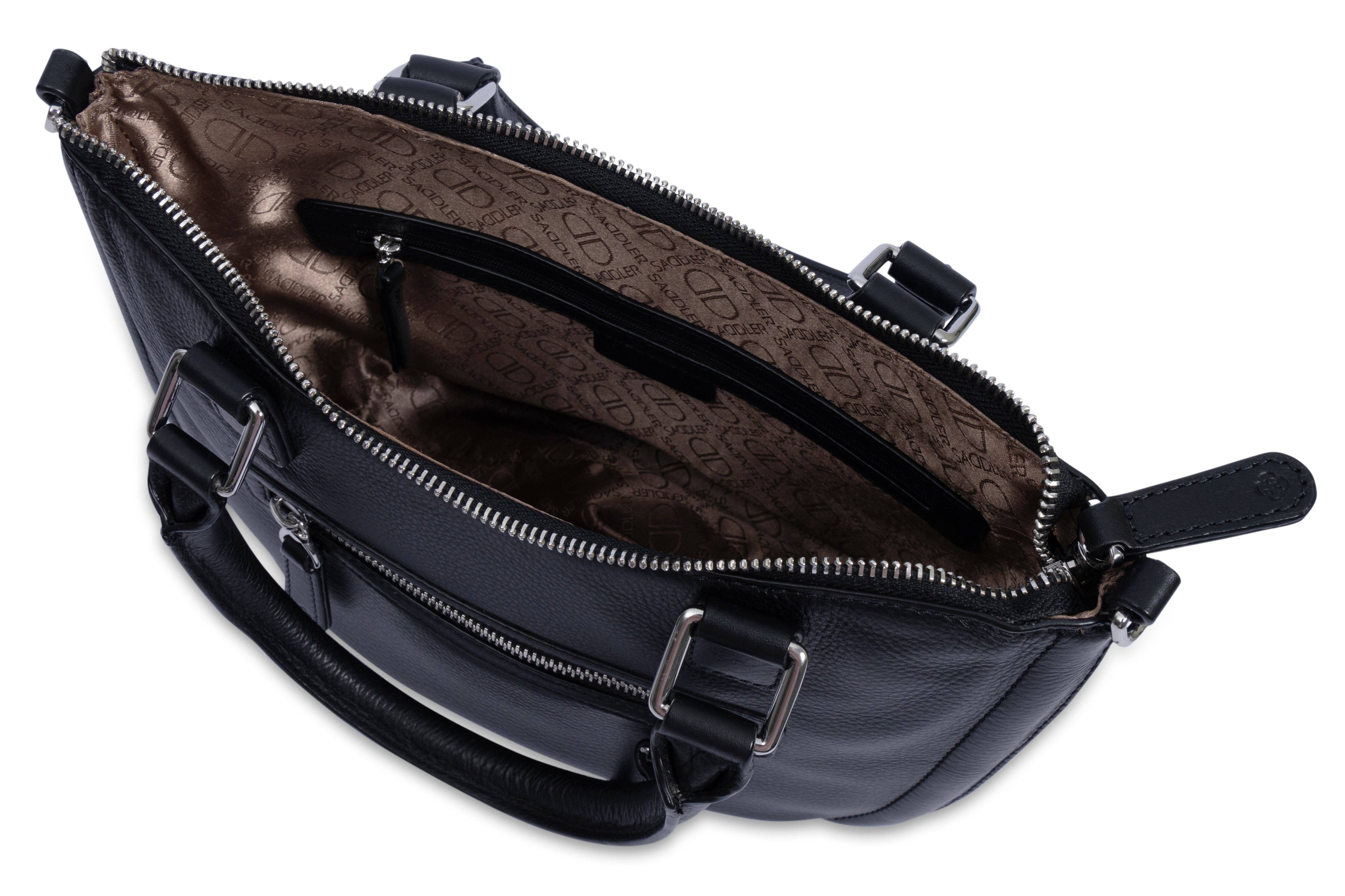 SADDLER – Großhandel Henkeltasche – Damen – SADDLER "Chloe" Echtleder-Handtasche mit zwei Griffen und Umhängegurt - Handgefertigt, mit Erinnerungsbeutel3