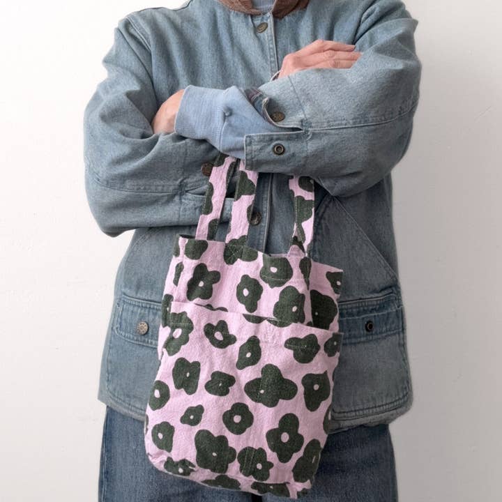 The Petite Tote - Celeste - Grass - Cherry Blossom for wholesale by Jenny Pennywood