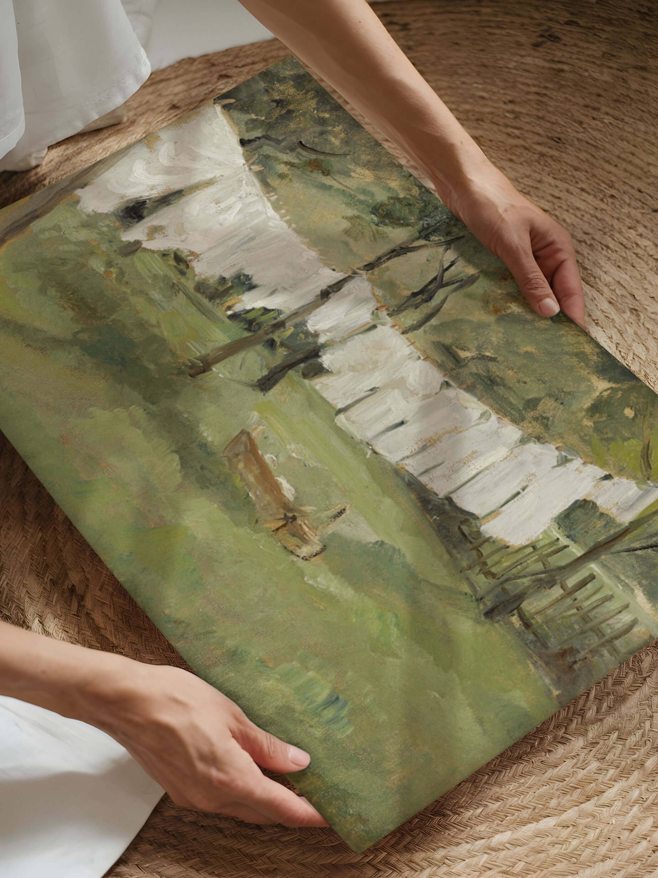 Modern Antique Prints - Wholesale Kunstprint - Waslijn in de tuin – vintage landschapafdruk4