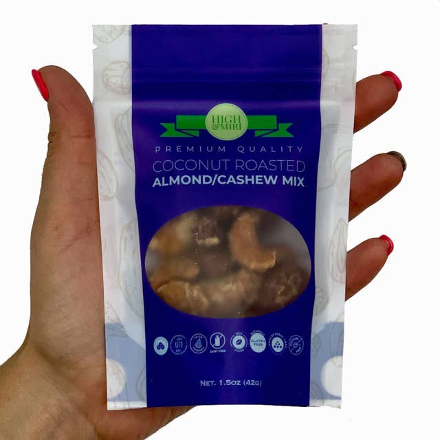 Snack Size Coconut Roasted Almond/Cashew Mix for wholesale by High&Miri