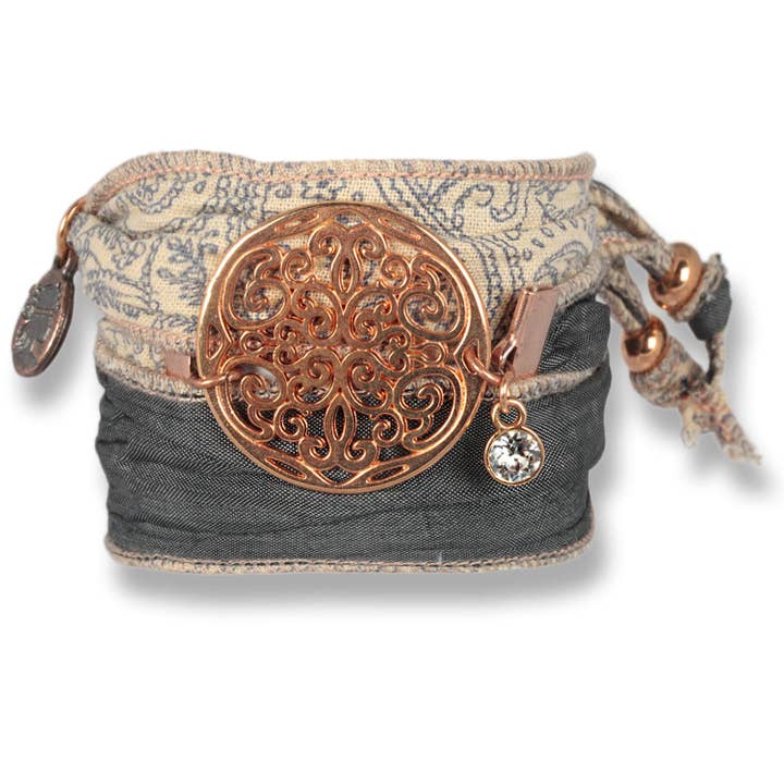 Paisley Nature - Flower of Soul Talisman armbånd fra saris for engroshandel hos Anísch de la Cara