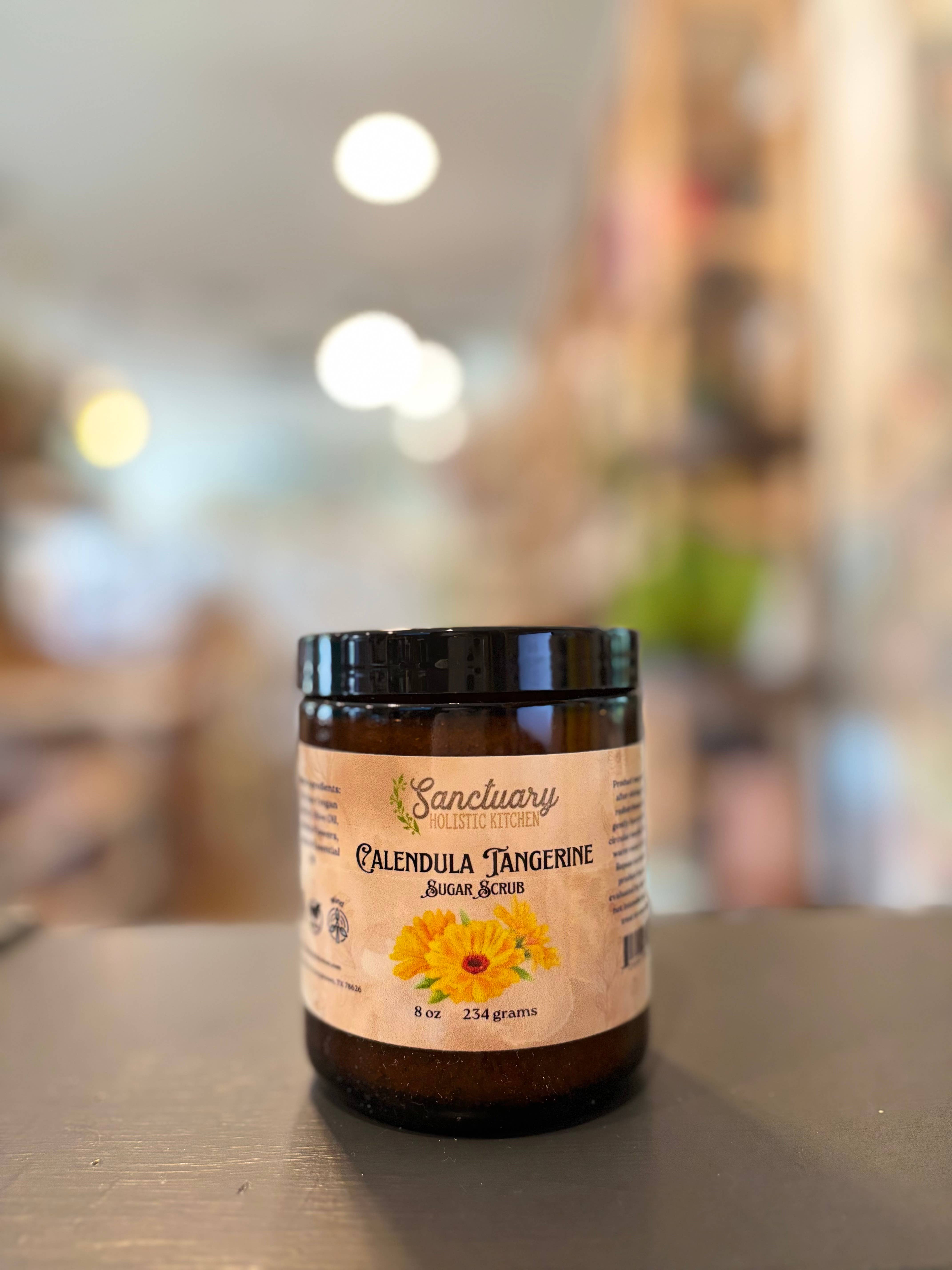 Sanctuary Holistic Kitchen - Vente Gommage/exfoliant pour le corps - 8 oz - Exfoliant au sucre au calendula et à la mandarine0