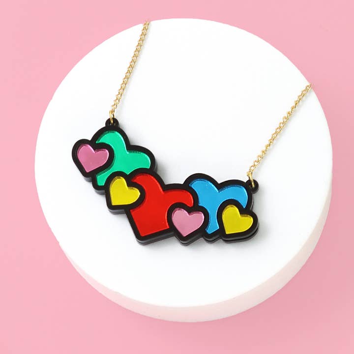 Rainbow Heart necklace for wholesale by Miroo