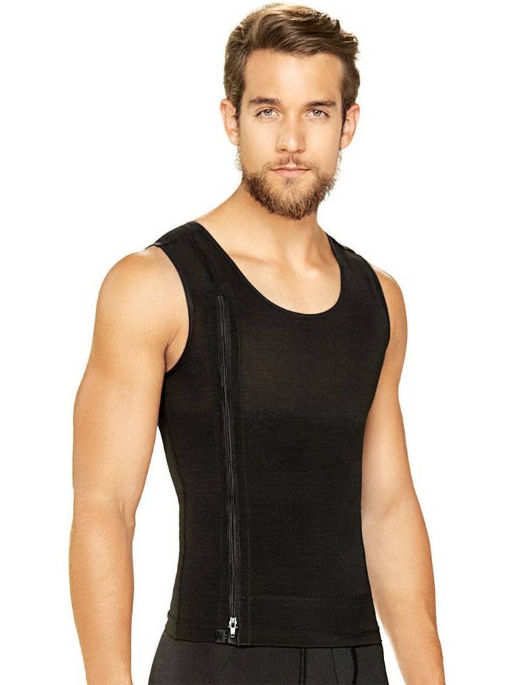 Lingerie Mart - Wholesale Tank Top - Men's - Diane & Geordi 2415 | Slimming Vest for Men / Powernet