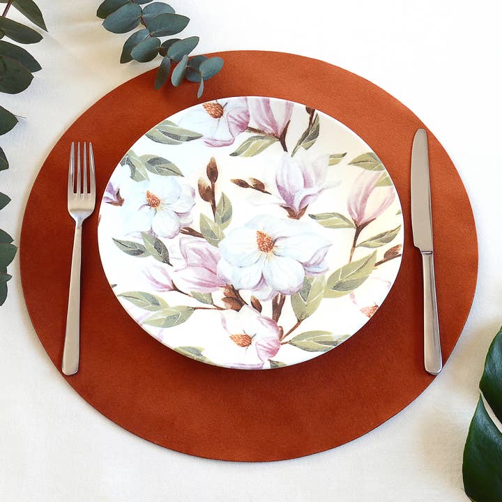 Decotoma – wholesale Placemat – Set of 4 Round Velvet Table Placemats COTE
