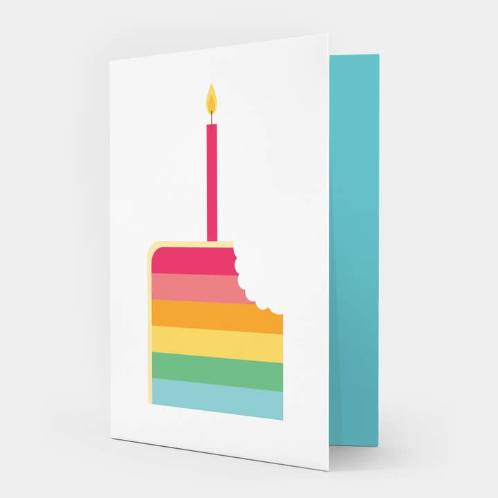 Carte d'anniversaire pour gâteau arc-en-ciel pour la vente par Showler and Showler