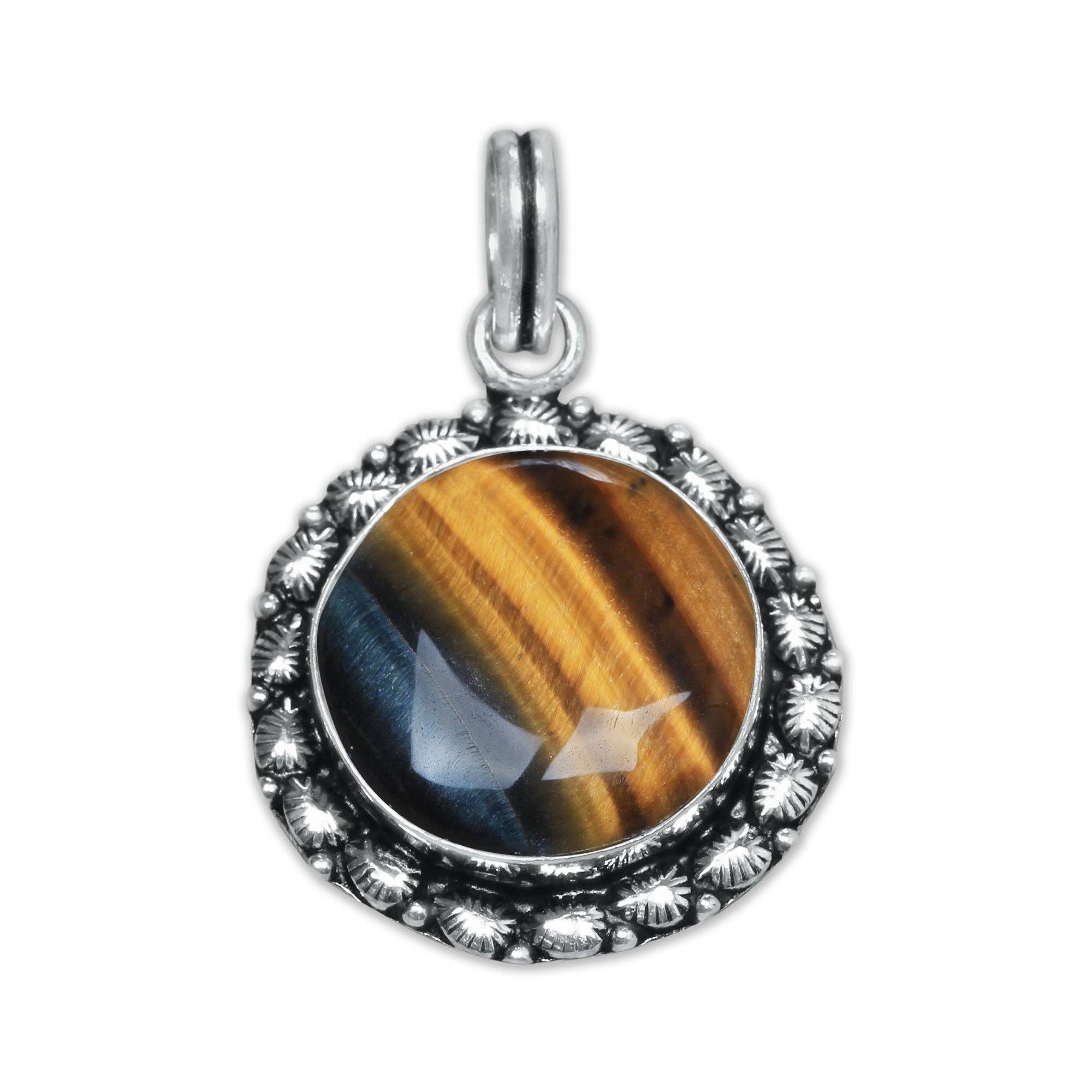 Handmade Jewels - Wholesale Individual Charm/Pendant - Tiger Eye Designer Pendants - Handmade, Silver-Plated, Assorted Designs/Sizes3