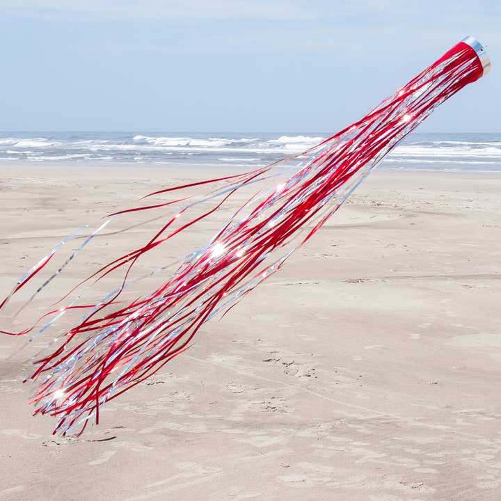 In the Breeze, LLC. - Wholesale Outdoor Ornament/Decor - Red Holographic Mylar Windsock