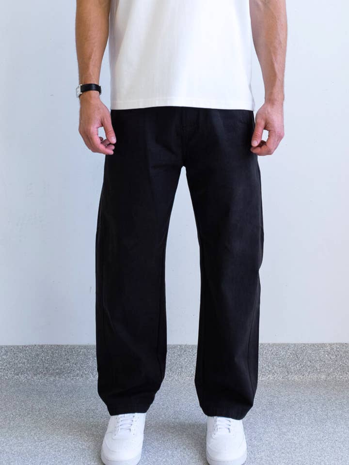 Pantalons d'ouvrier - Noir doux pour la vente par Hipland