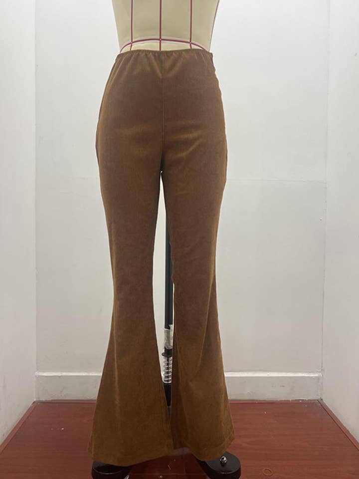 safistyle - Wholesale Pants - Women's - High-Rise Flare Corduroy Pants6