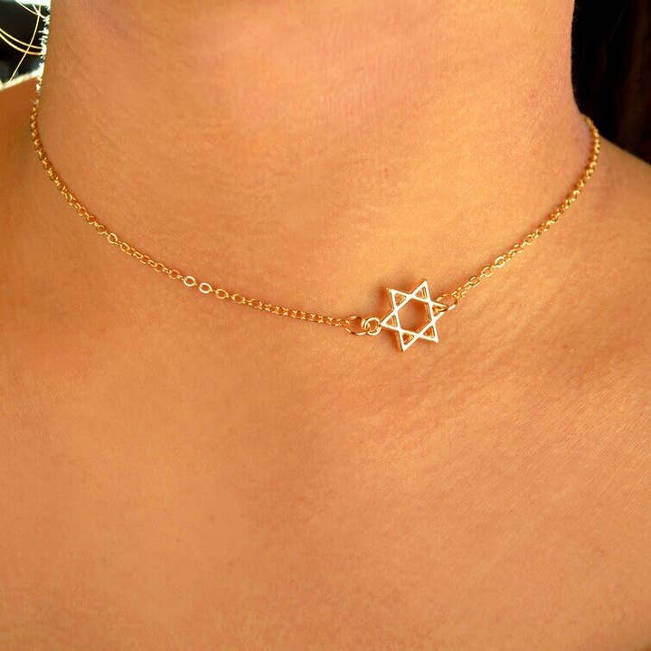 Koch La Ni Jewelry - Wholesale Pendant/Charm Necklace - Sideways Star of David Necklace in 18k Gold Filled