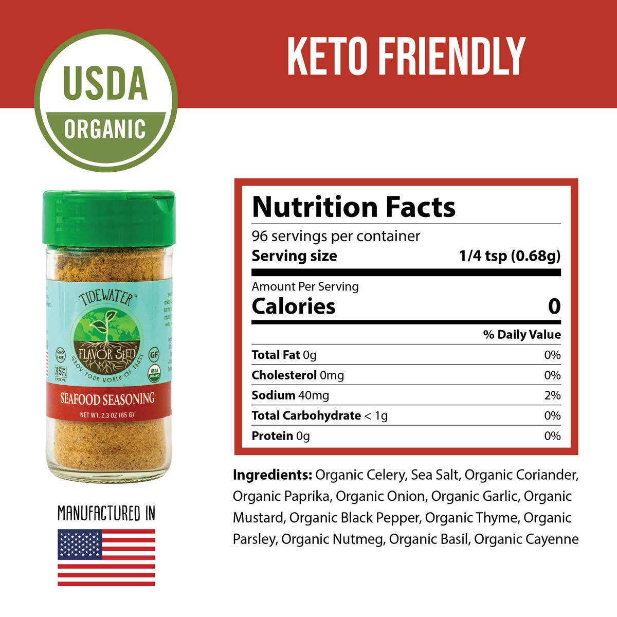Flavor Seed - Vente Mélanges d'épices séchées - Tidewater Fruits de mer assaisonnement et ébullition basse campagne - 2,3 oz1