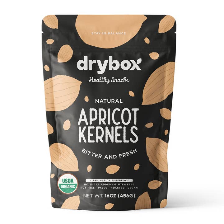 Drybox Nocciolo di albicocca amara - doypack (456gr) 16OZ e ulteriori Risultati per amaro formidabile all'ingrosso. Resi gratuiti e termini di pagamento a 60 giorni su Faire in tendenza su Faire.
