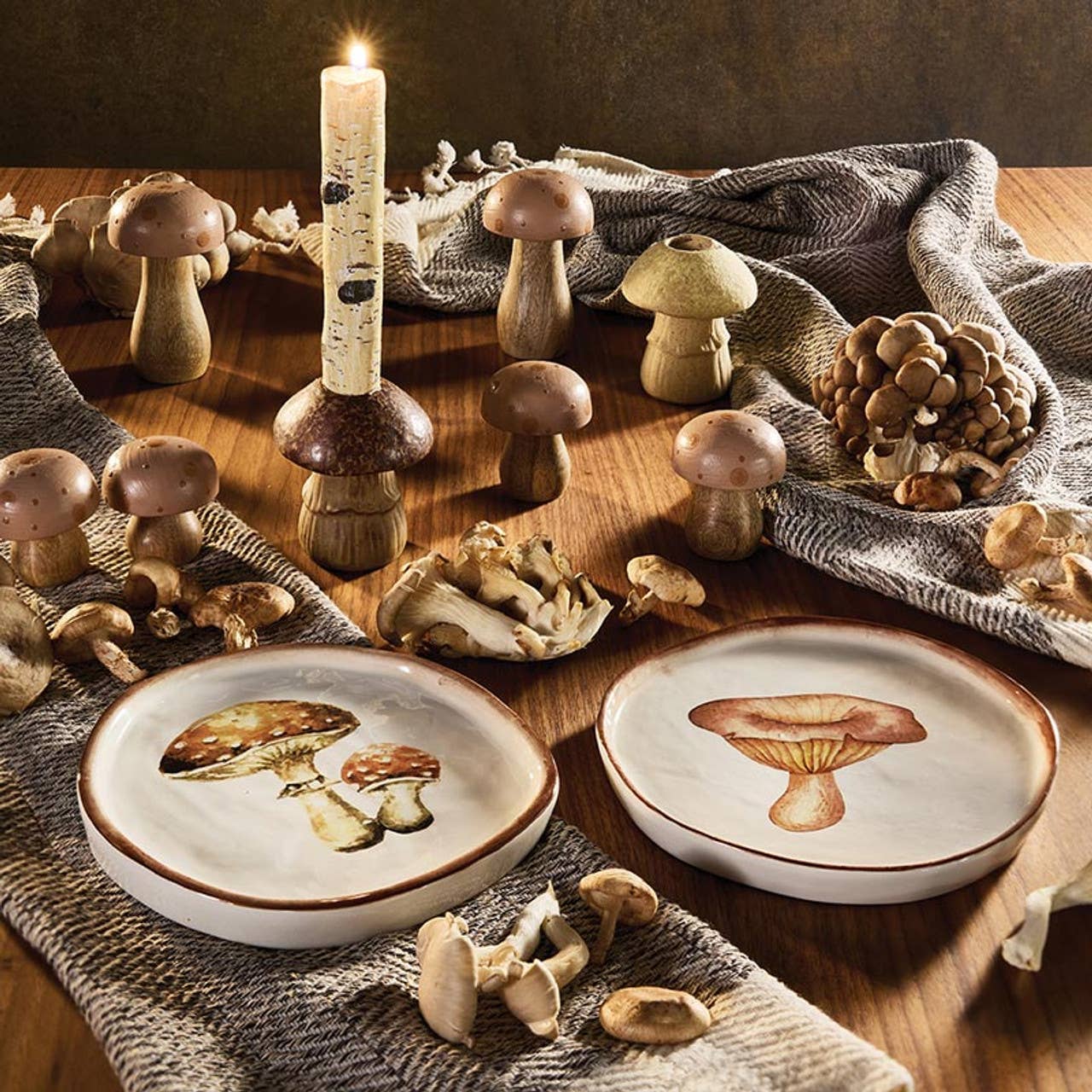 47th & Main (Creative Brands) - Wholesale Candle Holder - Cream Mushroom Candle Holder2