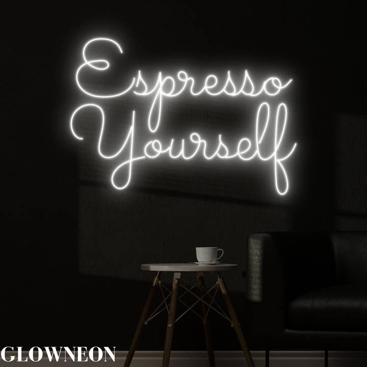 Light Up Cafeteria com Luzes Led Néon Espresso Yourself por atacado de Glow Neon
