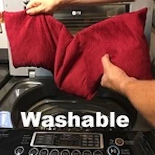 Hot Cherry Pillows - Wholesale Hot/Cold Compress - Large Square Tan Ultra-suede in Pie Box 3