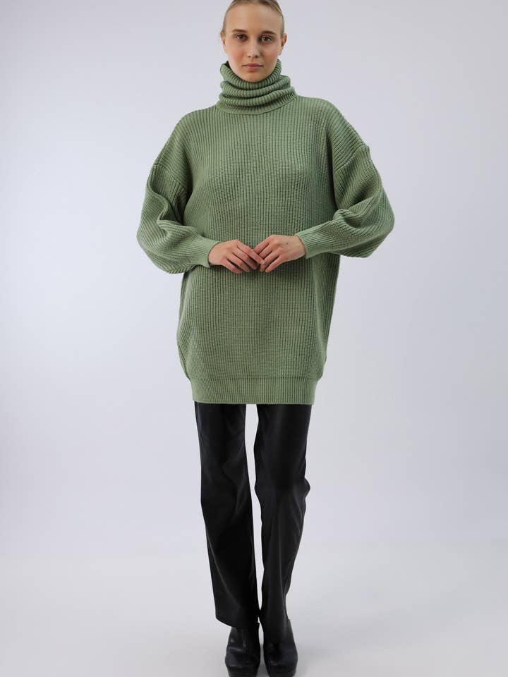 OVERSIZED GEBREIDE TRUI MET HOGE HALS voor wholesale door Cloth Cube