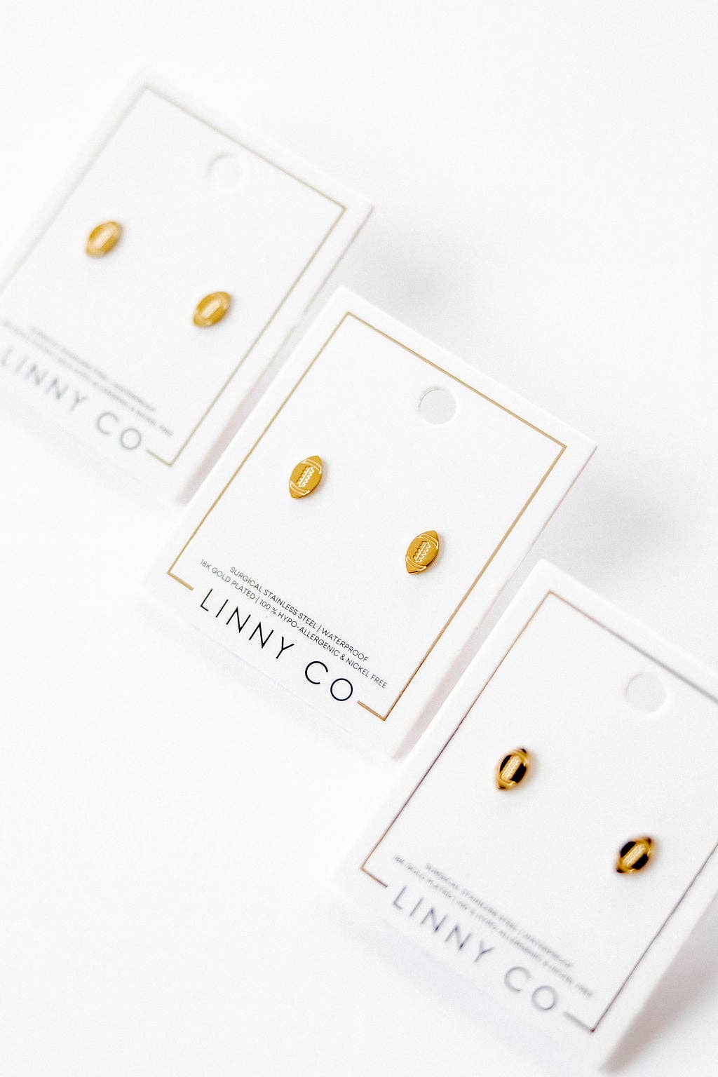 LINNY CO - Wholesale Stud/Post Earrings - Screwback Stud Earrings - Football16