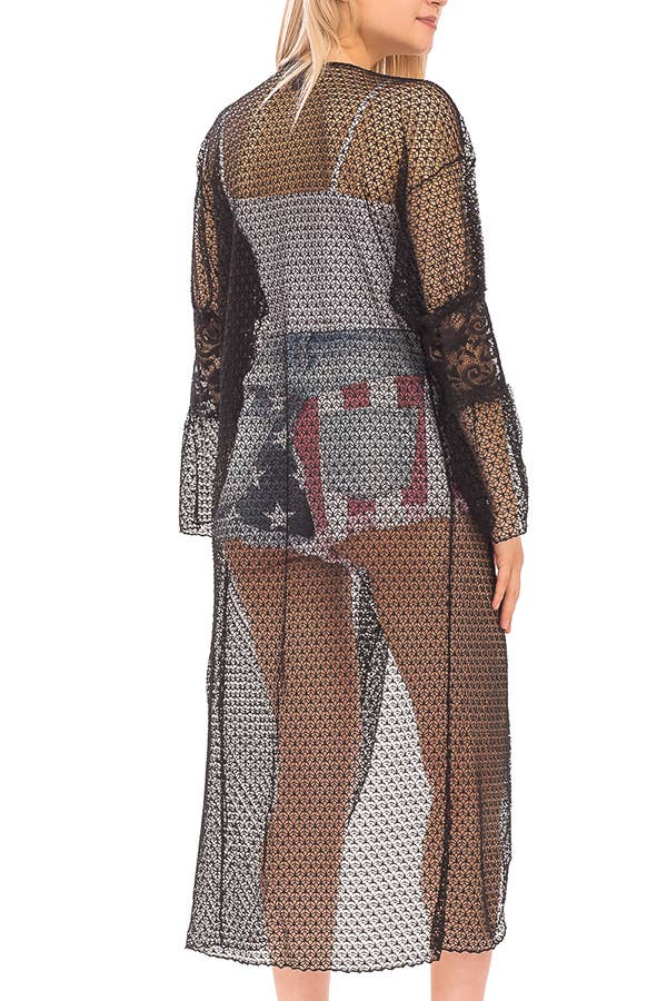 Cap Zone – Großhandel Kimono – Damen – Lux Glory Gehäkelter Chiffon-Kimono mit floraler Spitze7