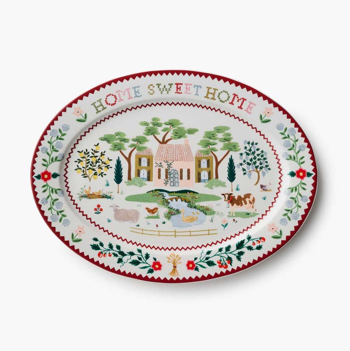 Home Sweet Home Large Porcelain Serving Platter for wholesale by Rifle Paper Co.