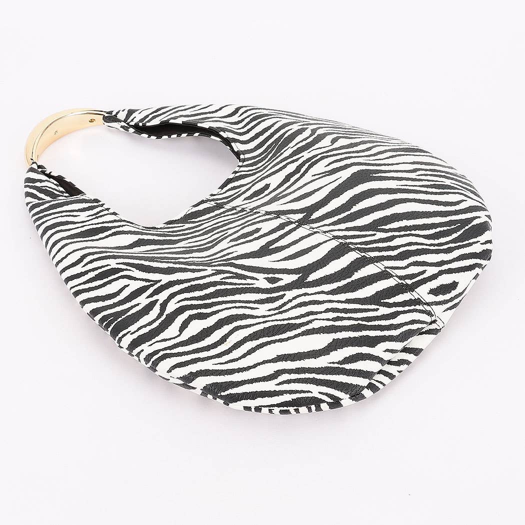 ZEB Zebra Print Faux Leather Hobo Bag for wholesale on Faire4
