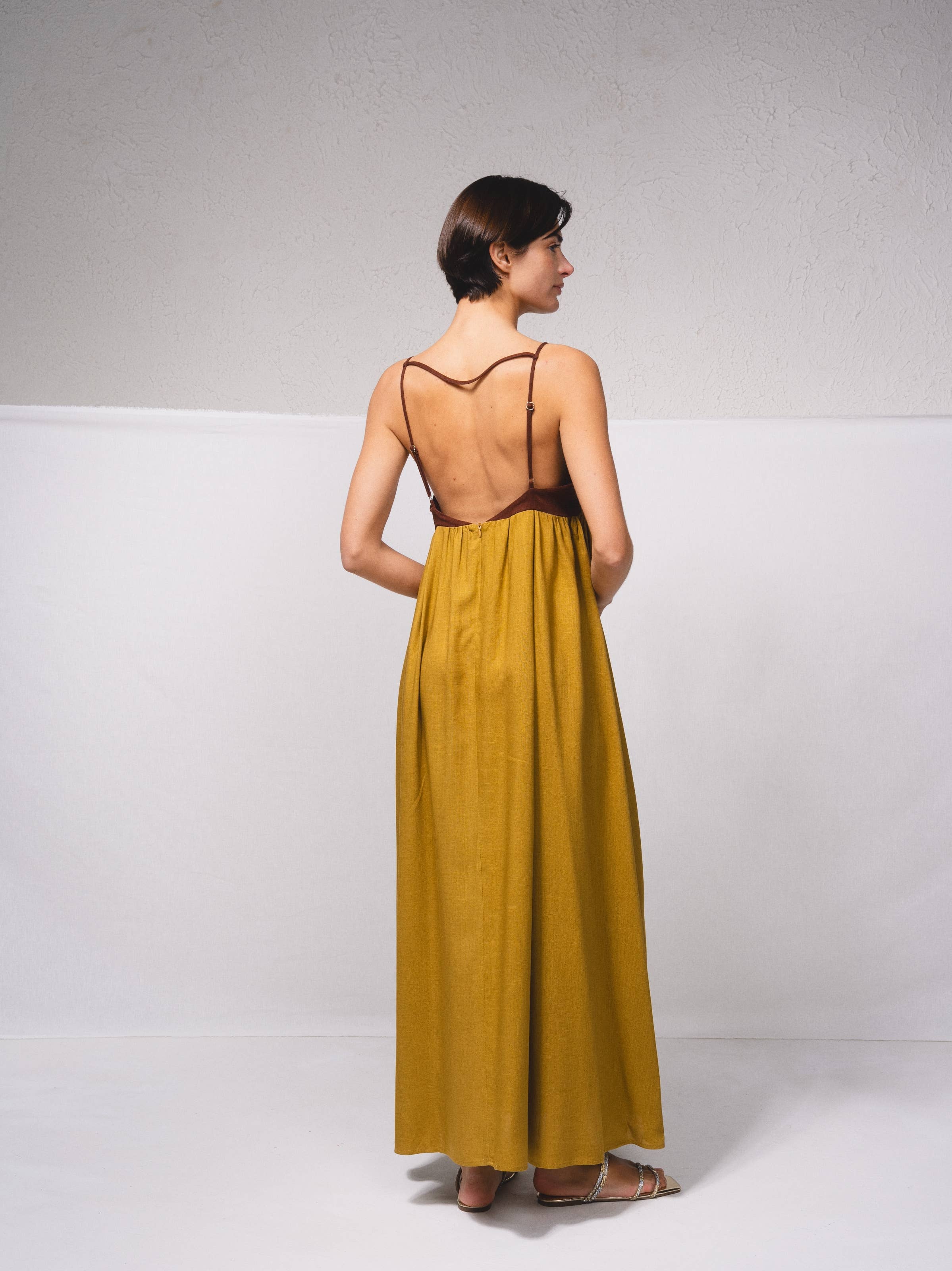 SMF – Engroshandel Kjole - Dame – Lang kjole med kontrasttop2