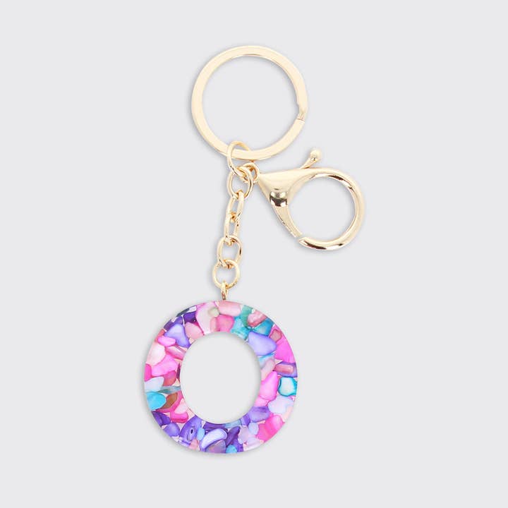Alphabet Initial Key Ring O - Multicolour for wholesale by Forever England / Millie Mae