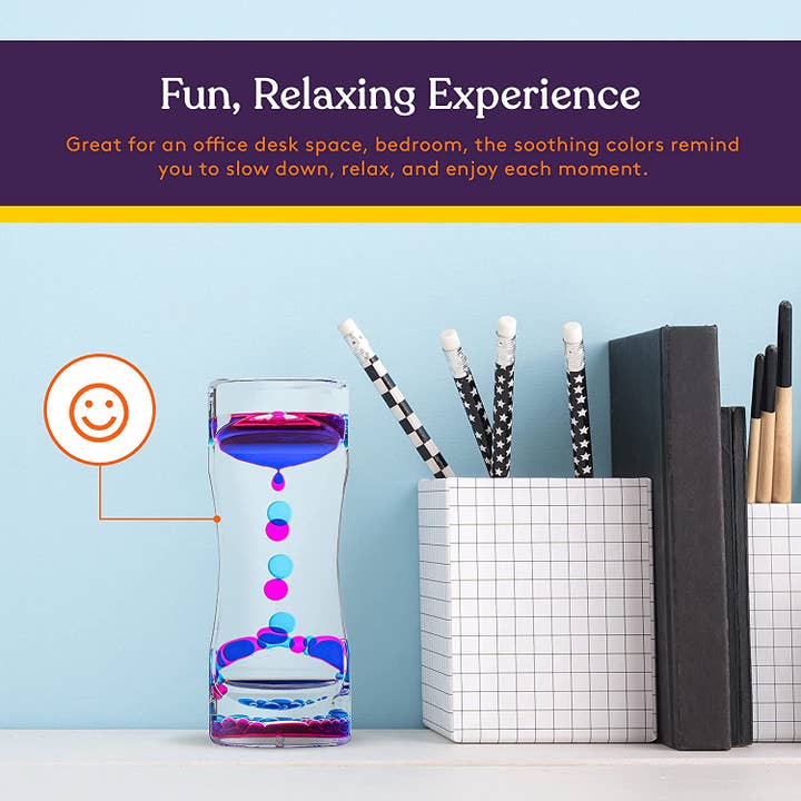 Special Supplies - Wholesale Fidget Toy - Kids - Special Supplies Liquid Motion Bubbler Toy (1-Pack) Colorful Hourglass Timer with Droplet Movement, Bedroom, Kitchen, Bathroom Sensory Play, Cool Home or Desk Decor (Purple)