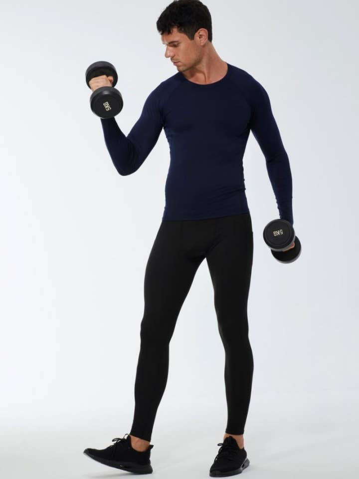 Active by Anna-Kaci - Wholesale Athletic Top - Men's - Men's Long Sleeve Athletic Compression Shirt & Crew Neckline10