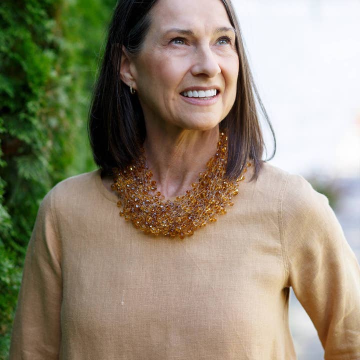 Arte Italica & Crown Linen Designs – Engroshandel Perlehalskæde – Crystal perle klynge halskæde2