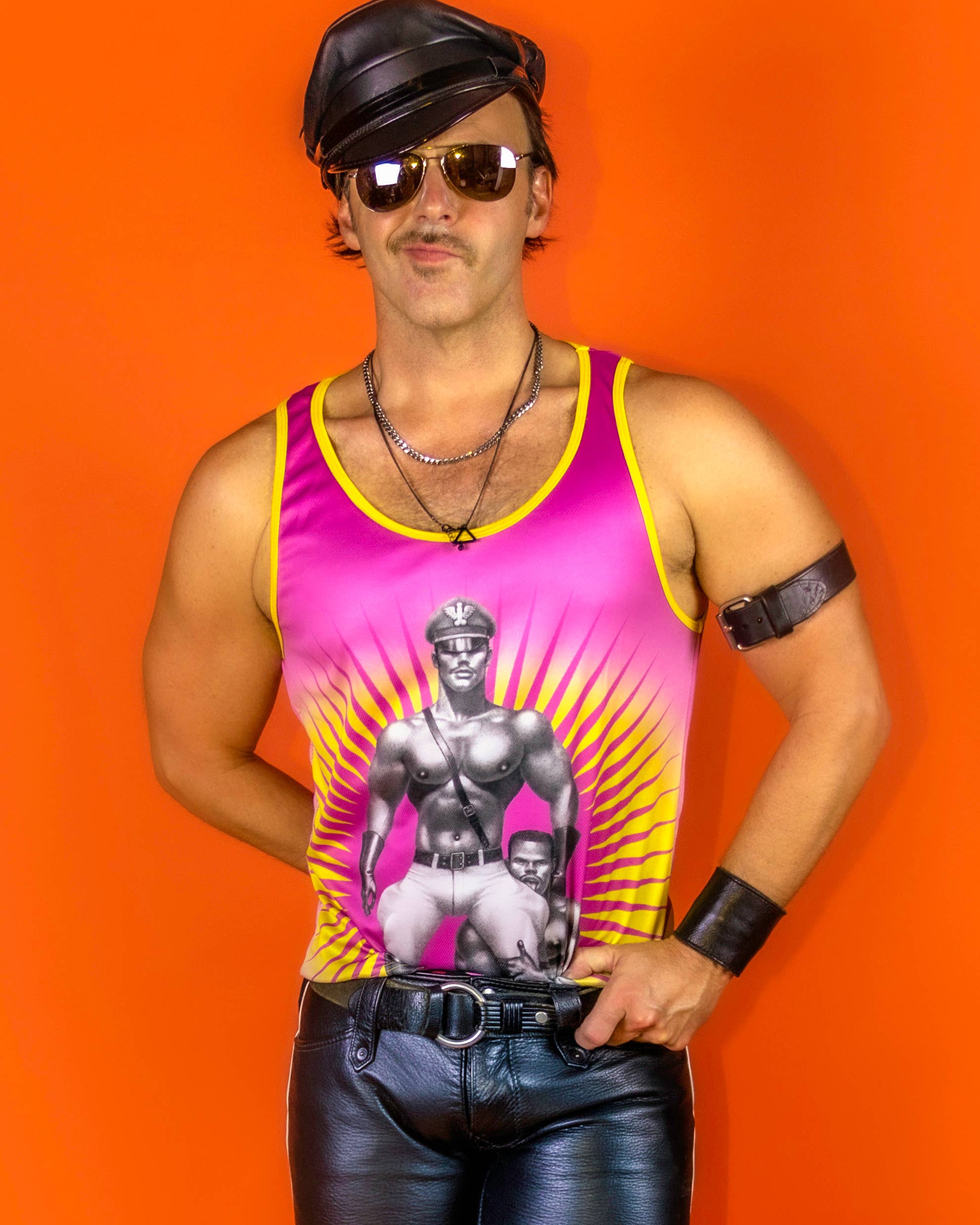 Peachy Kings / Kweer Cards - Wholesale Tank Top - Men's - Tom of Finland Mesh Tank Top — "Sir/Boy"0