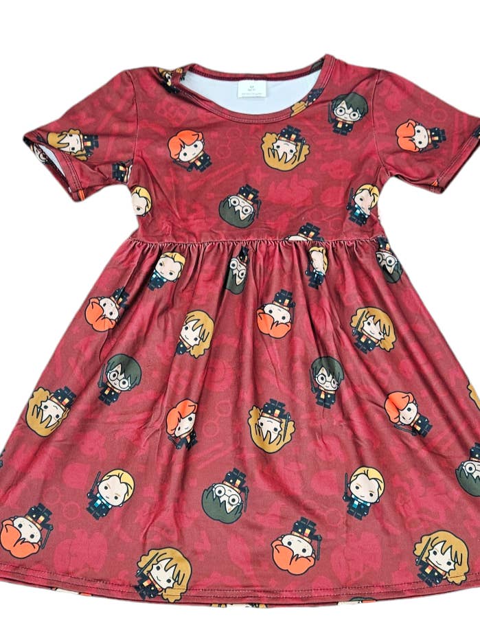 Zauberer-Freunde Kurzarm-Milchseidenkleid für den Großhandel von Great Lakes Kids Apparel