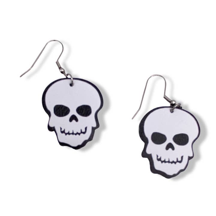 Skull Glow In The Dark Earrings for wholesale by Geekish Gifts
