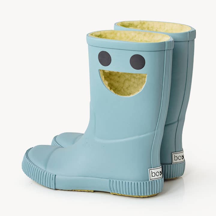 Bottes de pluie pour enfants WISTITI, thermiques, en caoutchouc écologique - Bleu pour la vente par BOXBO