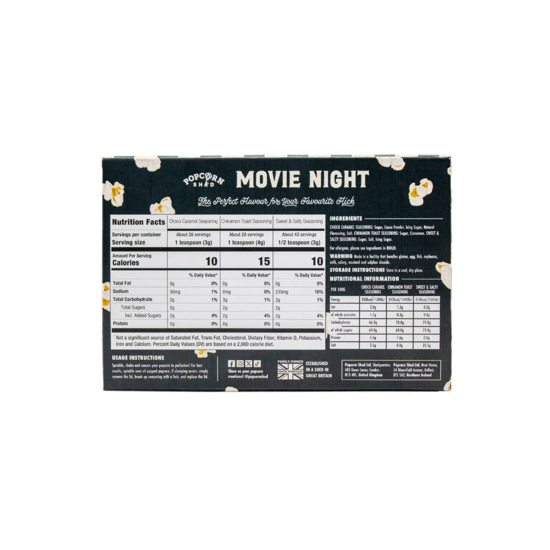 Popcorn Shed - Vendita all'ingrosso Kit fai da te per alimenti - Set regalo di condimenti per popcorn Movie Night3