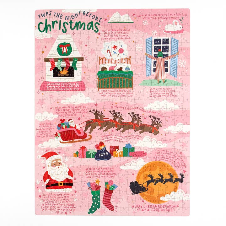 Pippi Post - Wholesale Puzzle - Kids - Twas The Night Before Christmas - 500 Piece Jigsaw Puzzle3