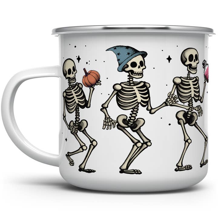 Skeleton Halloween Campfire Camping Mug, Fall Autumn Gifts for wholesale by Loftipop