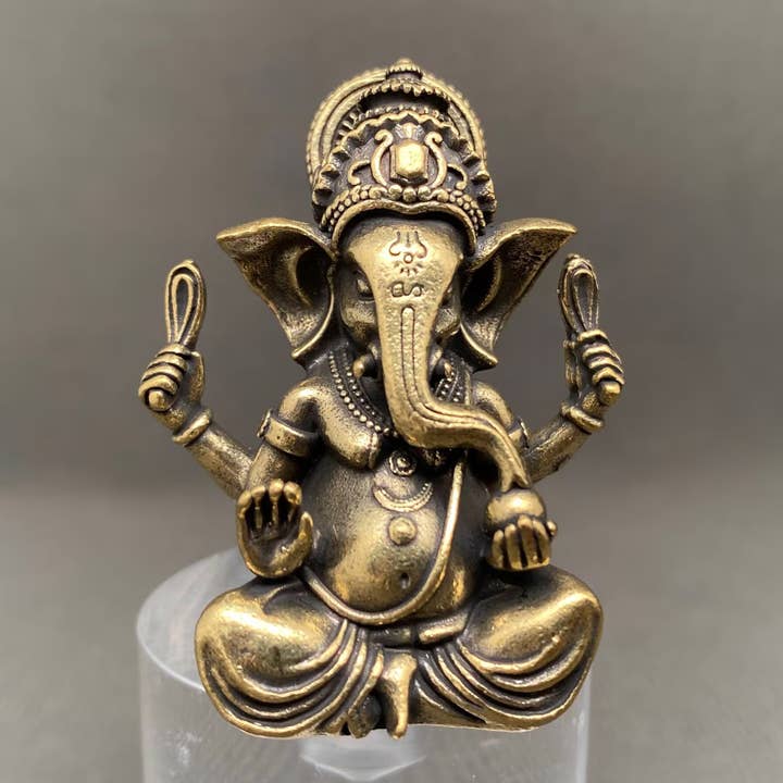 Indian Elephant Trunk God Crafts Brass Desktop Ornaments for wholesale by Mio Queena