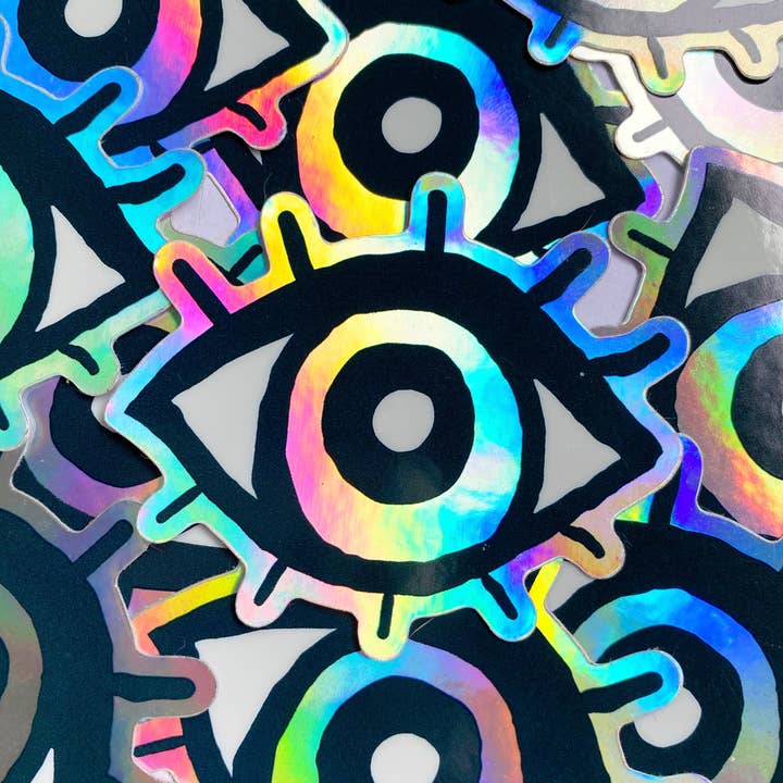 Eye Sticker Rainbow | Colorful Eye Sticker | Eyeball Decal for wholesale by Chelzart