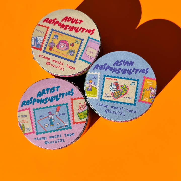 Responsibilites Stamp Washi Tape for wholesale by kuru731