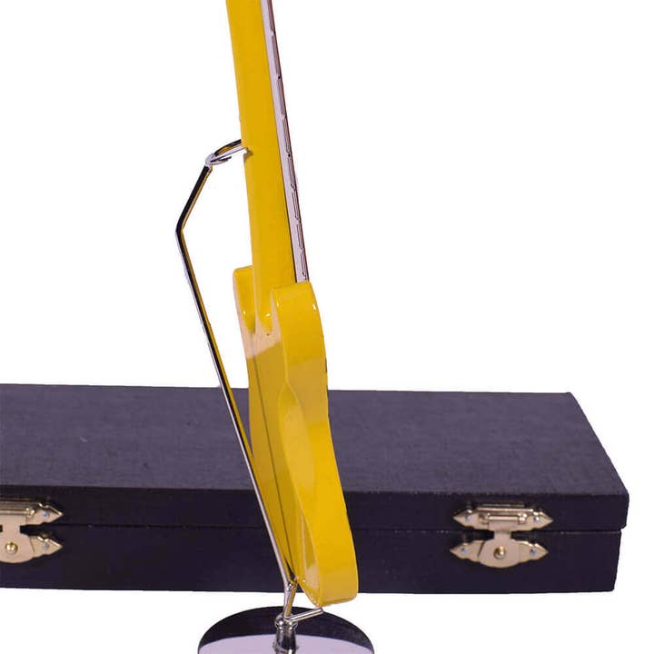 giftland - Wholesale Decorative Tabletop Object - Mini Electric Guitar Miniature with Stand 18cm - Yellow2