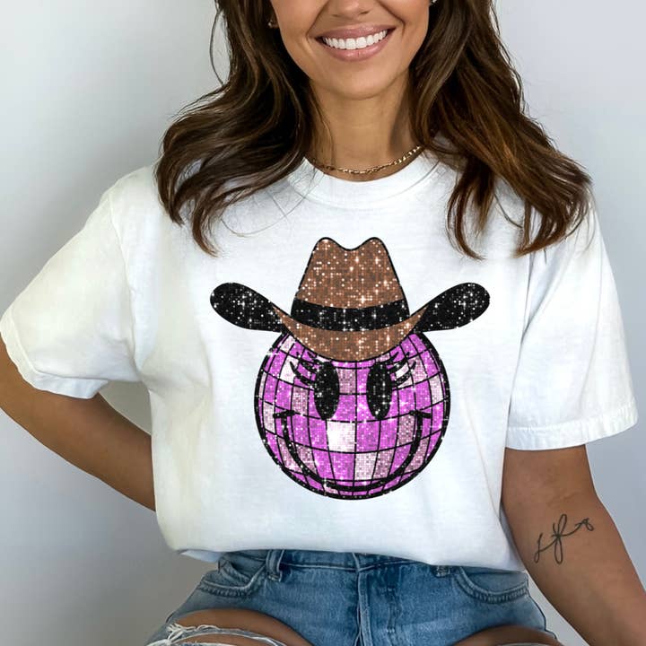 T5124 - DISCO COWGIRL WESTERN TEE for wholesale by Bar B Tees