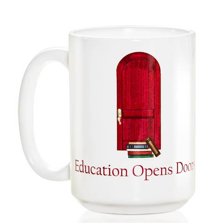 Education Opens Doors Mug for wholesale by She's Got Papers,LLC