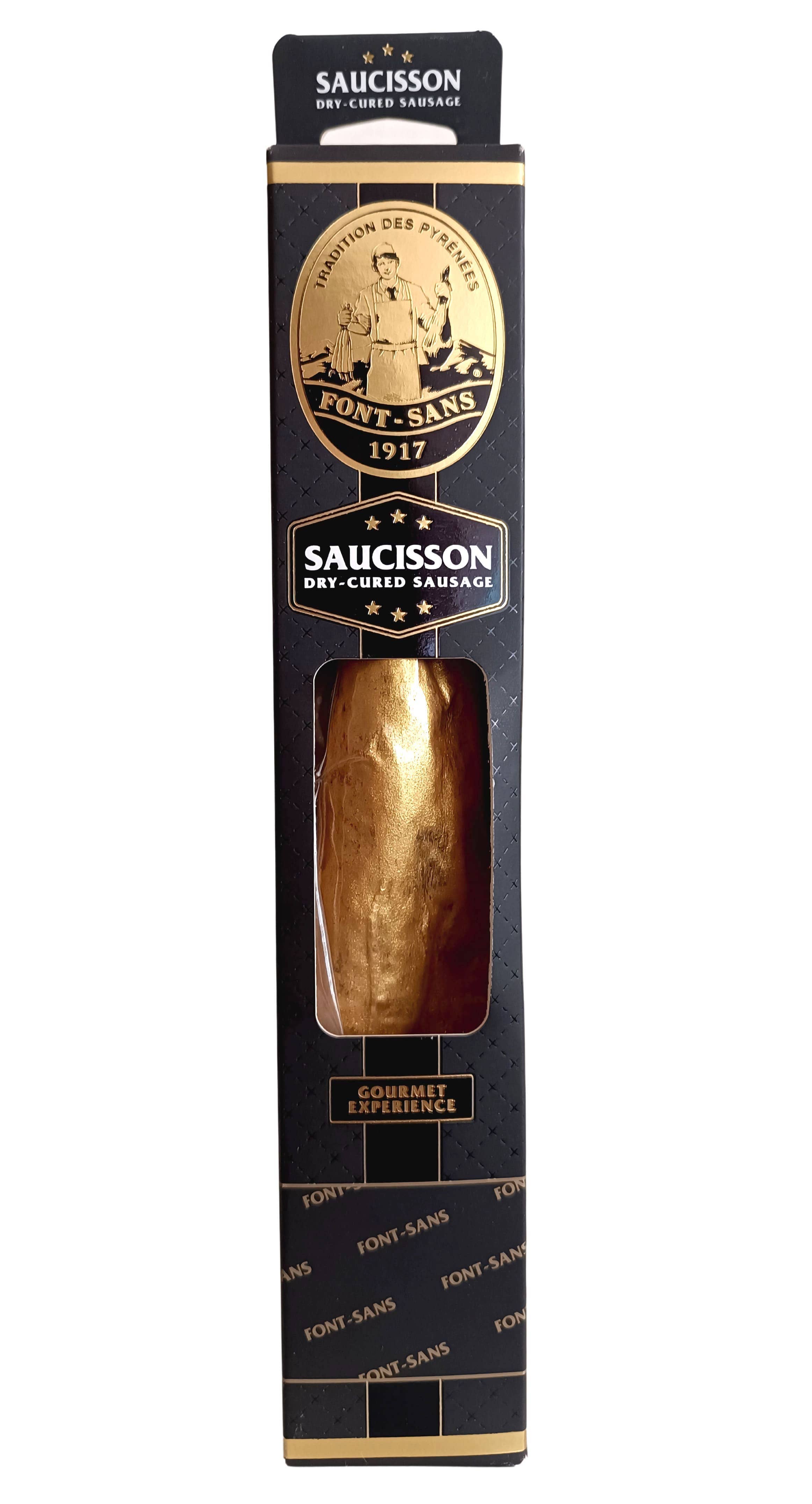 LuxFood-Shop - Vente Saucisses - Saucisson paysan foie gras IGP Périgord avec OR 24 carats0